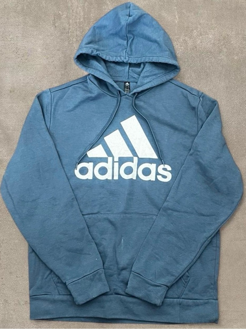 Adidas Gold Blue Pullover Hoodie with White Logo